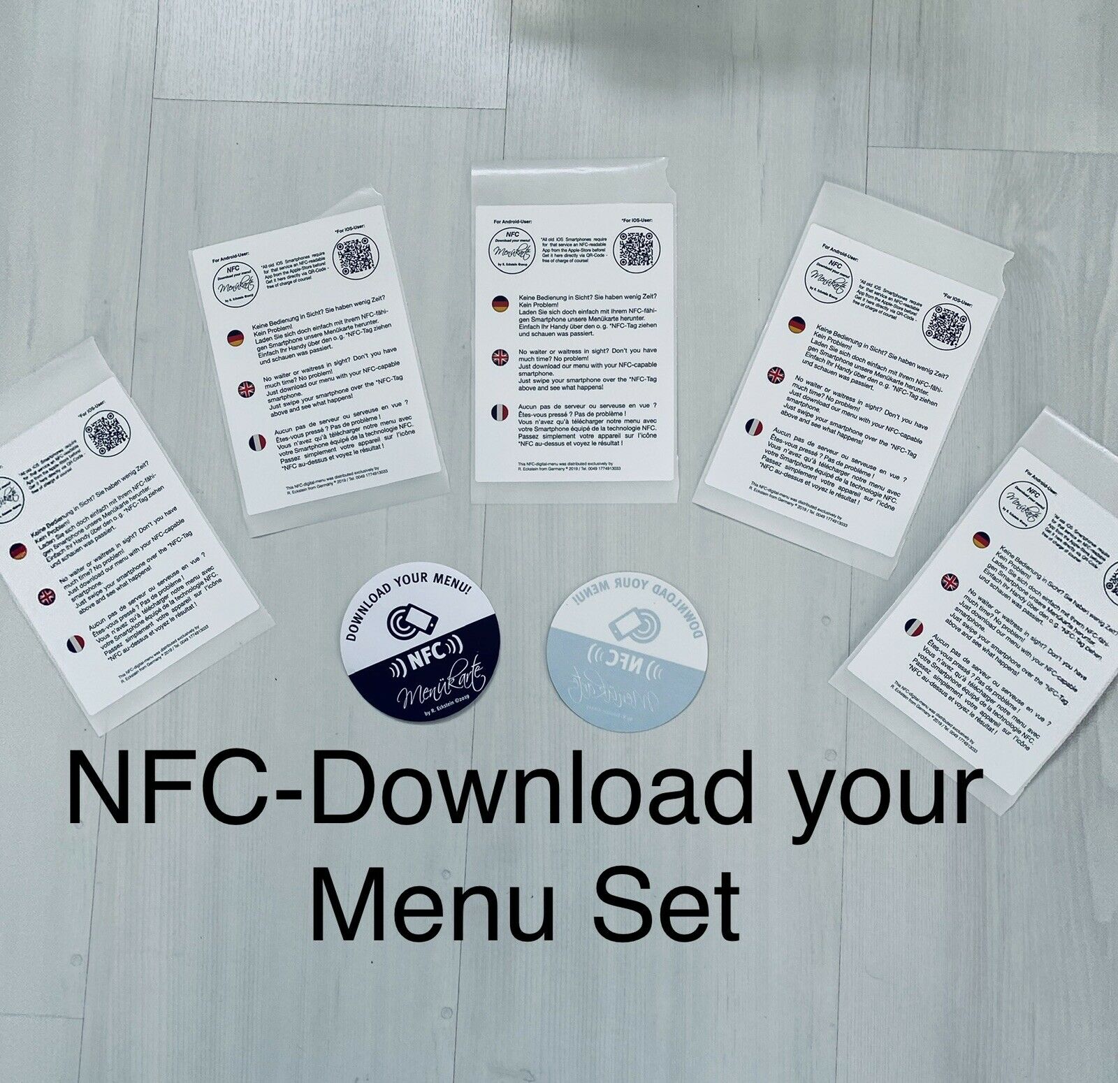 1 Stk. NFC-NTAG213 Download Menu Sticker und Label Set