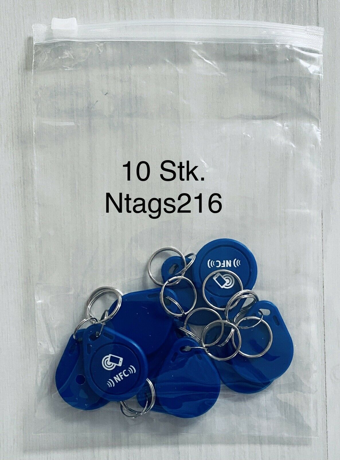 10 x NFC-Tag NTAG216-Set als Schlüsselanhänger für alle Smartphones geeignet