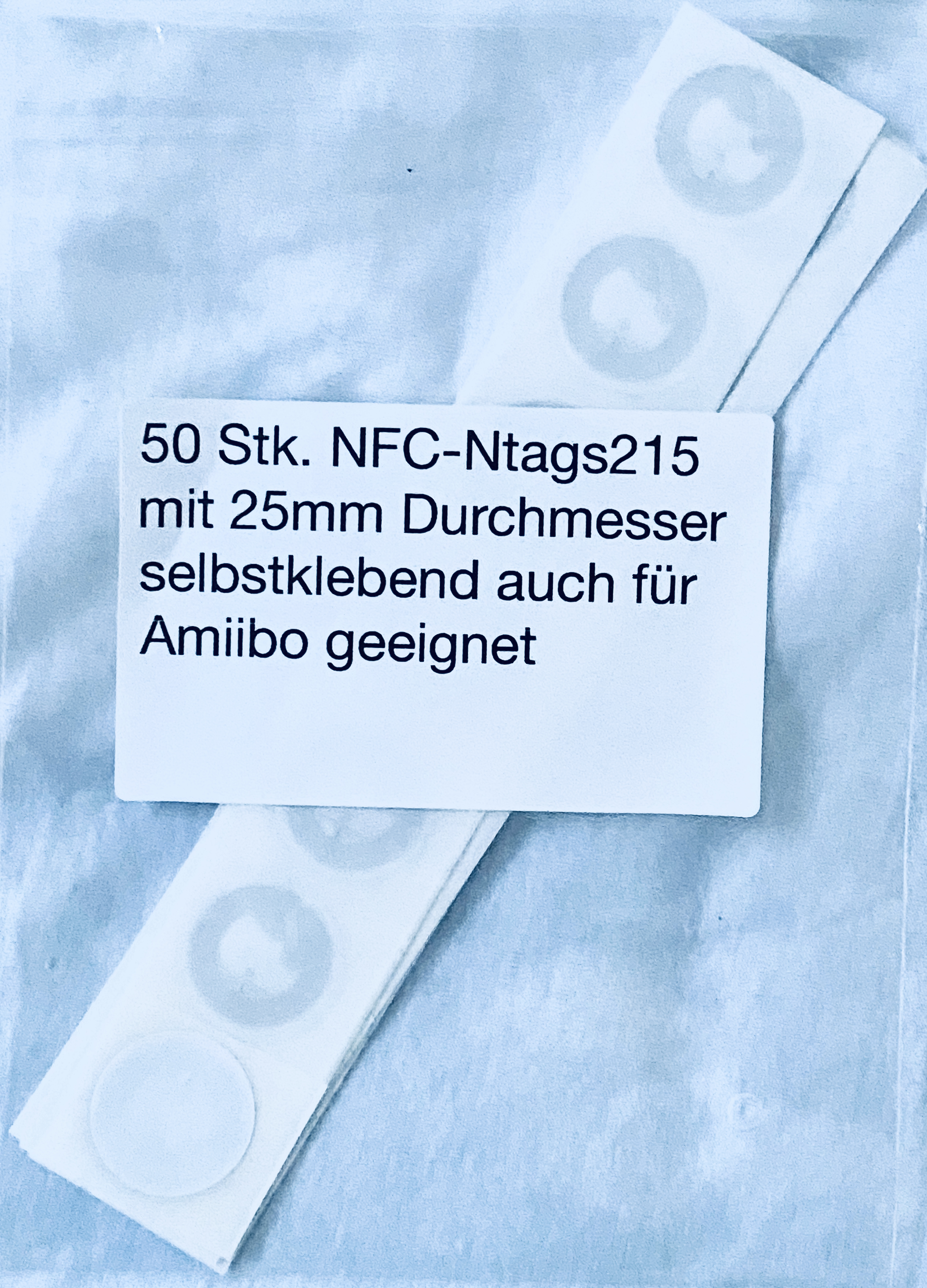 50 x NFC-NTAG215 Sticker zum Aufkleben für alle Smartphones u.*Amiibo geeignet